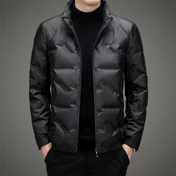 Lightweight down Jacket for Middle-Aged Men, Casual Short Style, 90% Duck Down, New Winter Men's Warm Stand Collar Fashion down Outerwear