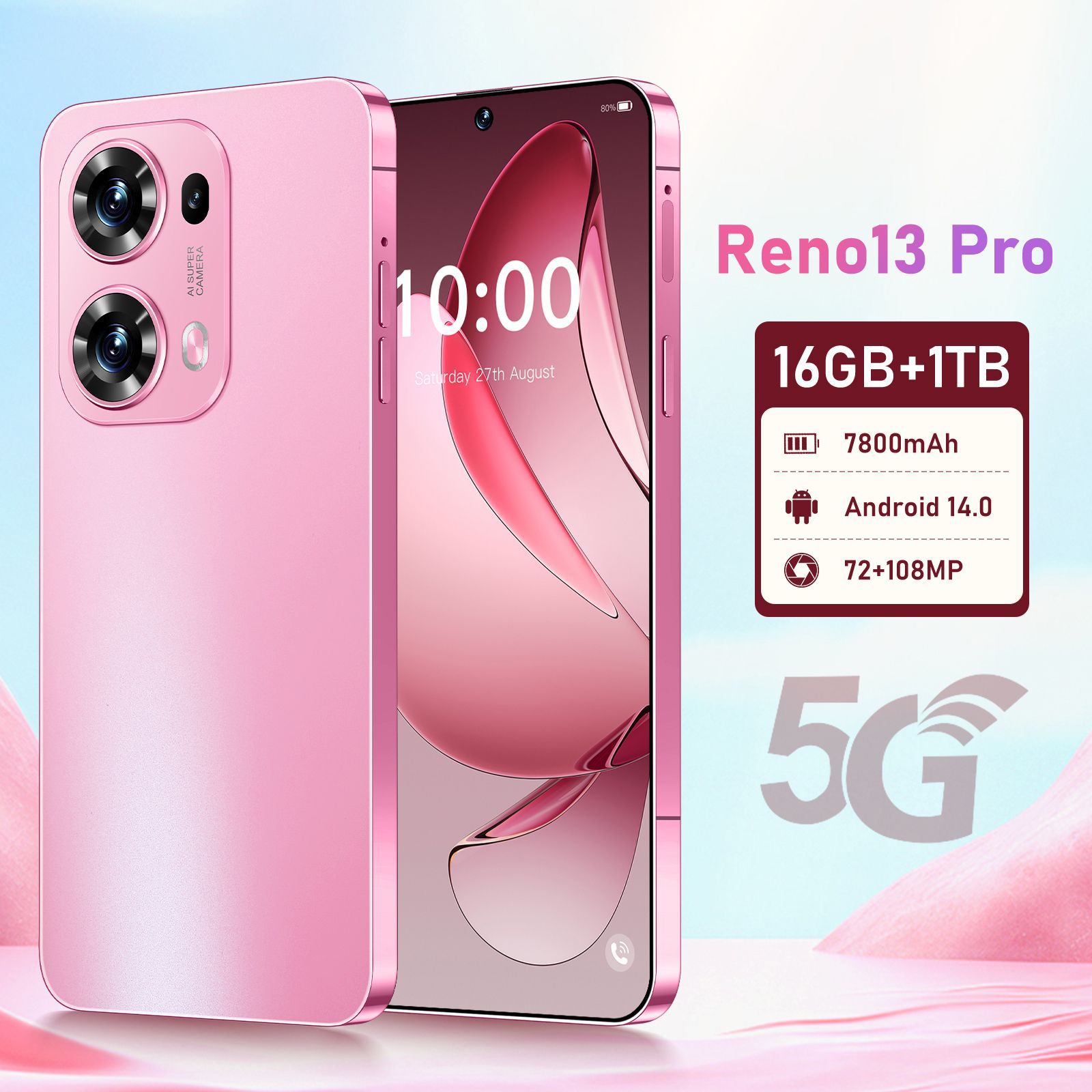 新款Reno13 Pro跨境手机2+16G 6.8incell中孔屏智能外贸手机源头