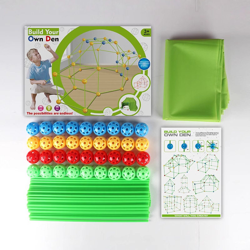 ของเล่นข้ามพรมแดนแบบ DIY เต็นท์ลูกปัดสำหรับเด็ก เต็นท์ลูกปัดแบบประกอบเอง เต็นท์ตัวต่อสำหรับสร้างสรรค์