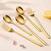 Korean Spoon 304 Stainless Steel Spoon Fork Thickeneded Long Handle Household Eating and Drinking Soup Gift Spoon Can Laser LOGO