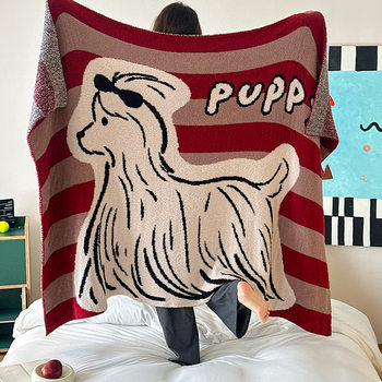 Xiaohongshu Recommends 2025 New Multifunctional Knitted Half-Fluff Blanket Lunch Break Blanket Cover Blanket Multifunctional Blanket