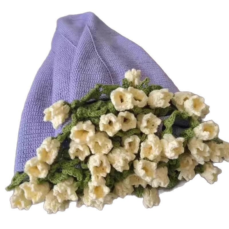 Bouquet Blanket Finished Material Package Wool DIY Flower Blanket Crocheted Wool Crocheted Flower Homemade Rose Blanket