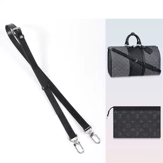 For lv Black Cowhide Shoulder Strap keepall Travel Bag Strap Replacement Black Samurai Crossbody Bag Strap Accessories