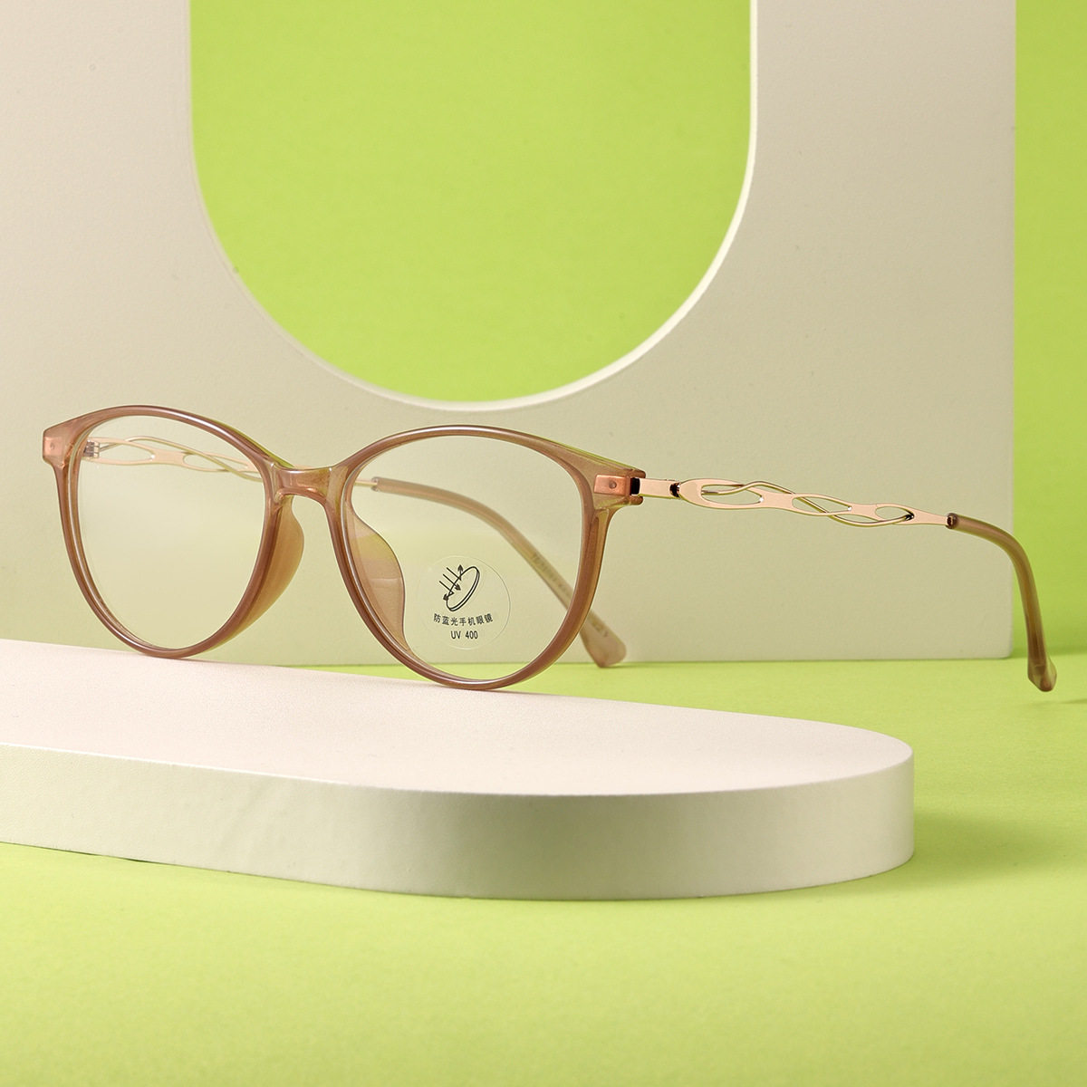 23081 New 10.3g Ultra-Light Tr90 Glasses Frame for Men and Women Internet Celebrity Style Cat-Eye Glasses Without Makeup and Anti-Blue Light