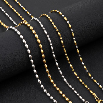 Cross-Border Stainless Steel Necklace Plated with 18K Gold Simple Plain Chain Fashionable Non-Fading Chain Jewelry Titanium Steel Necklace Wholesale