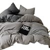 New Ins Color-matching Solid Color Washed Cotton Four-piece Set Three-piece Set Student Dormitory Quilt Set Bed Cover Bed Cover Sheet