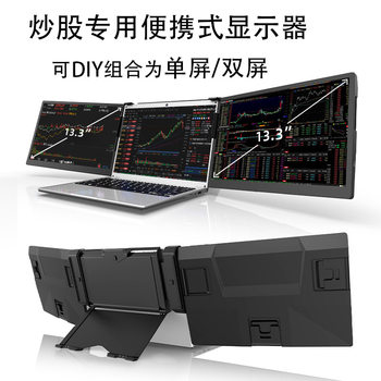 Dual-Screen Portable Monitor, Laptop Expansion Secondary Screen, Multi-Screen Trading Computer, Foldable Screen, Lcd Screen