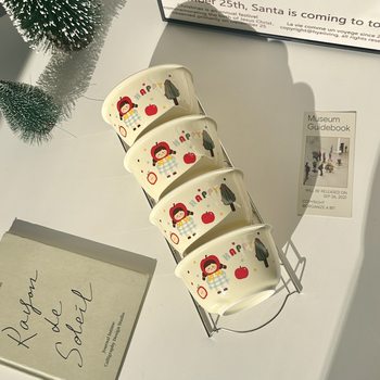 Cute Meng Meng Bear Ceramic Bowl and Spoon Children's Tableware suit Cream Cartoon Rice Bowl Household Rice Bowl Salah Bowl