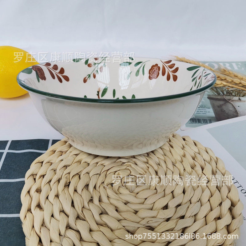 Ceramic bowls and plates wholesale stall Net red deer a deer have you home ceramic bowl soup ancient soup basin ceramic plate