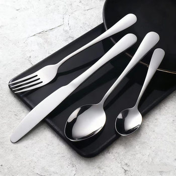 Factory Direct Sales Thickeneded Western Food Knife and Fork 1010 Stainless Steel Tableware Spoon Hotel Knife and Fork Spoon Set Steak Knife