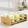 Creative ceramic water Cup suit Chinese wine set liquor Cup household beer glass celadon straight Cup with storage rack