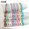 Color iron paint key ring ring hanging 8 word turn lobster clasp candy color creative DIY accessories key chain