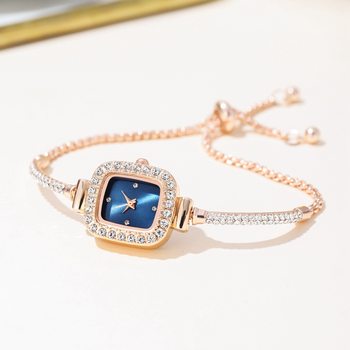 Cross-border hot square small dial ladies bracelet watch live with goods fine with temperament women's watch a generation of watches
