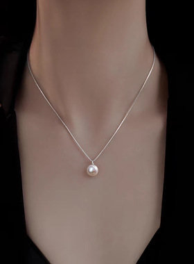 s925银珍珠项链颈链轻奢项链2026新款爆款秋冬小众锁骨链