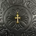 Cx086 gold cross lilac diamond (approx. 33*16.5mm)
