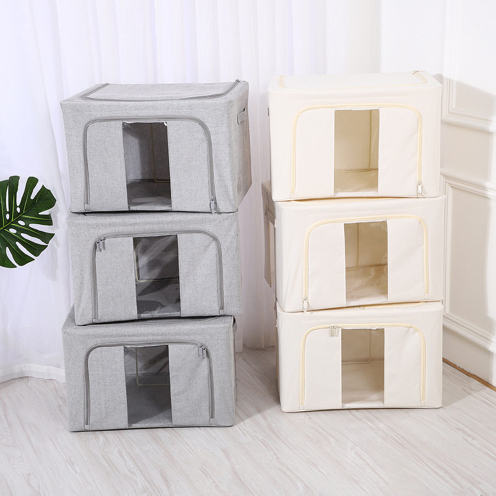 High-Grade Cotton and Linen Storage Box 66 Liters Clothing Organization Toy Storage Box Household Large-Capacity Cotton and Linen Storage Box