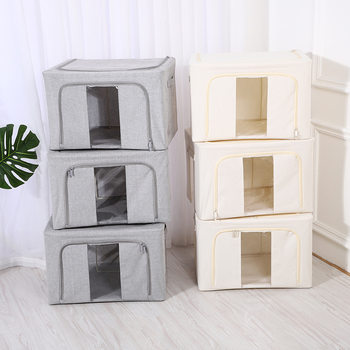 High-Grade Cotton and Linen Storage Box 66 Liters Clothing Organization Toy Storage Box Household Large-Capacity Cotton and Linen Storage Box
