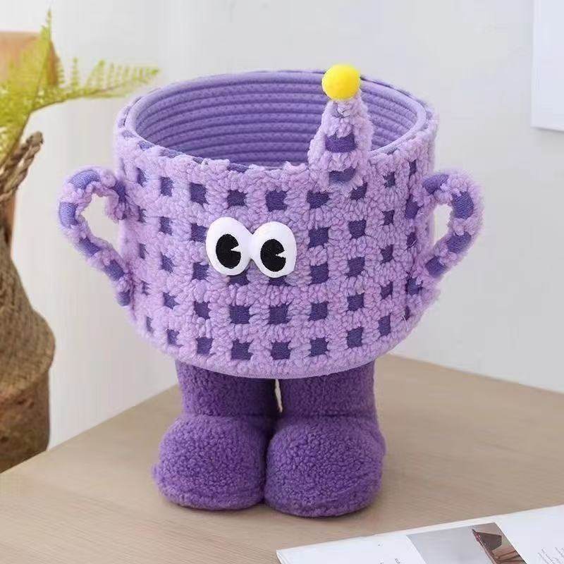 Dopamine Little Monster Storage Basket Cartoon Storage Basket Desktop Ornament Snack Bouquet Hug Bucket Children's Day Gift