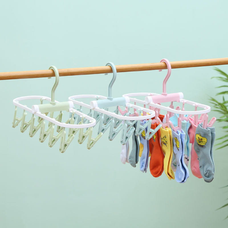 Multi-Purpose Wardrobe Clips for Sock Storage, Plastic Drying Rack, 12 Clips, Space-Saving, Multi-Functional for Home Use, Suitable for Underwear