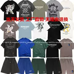 REPRESENT ICON American-style Skull Antique Retro Doberman Printed High Street Shark Short Sleeve Men's T-Shirt