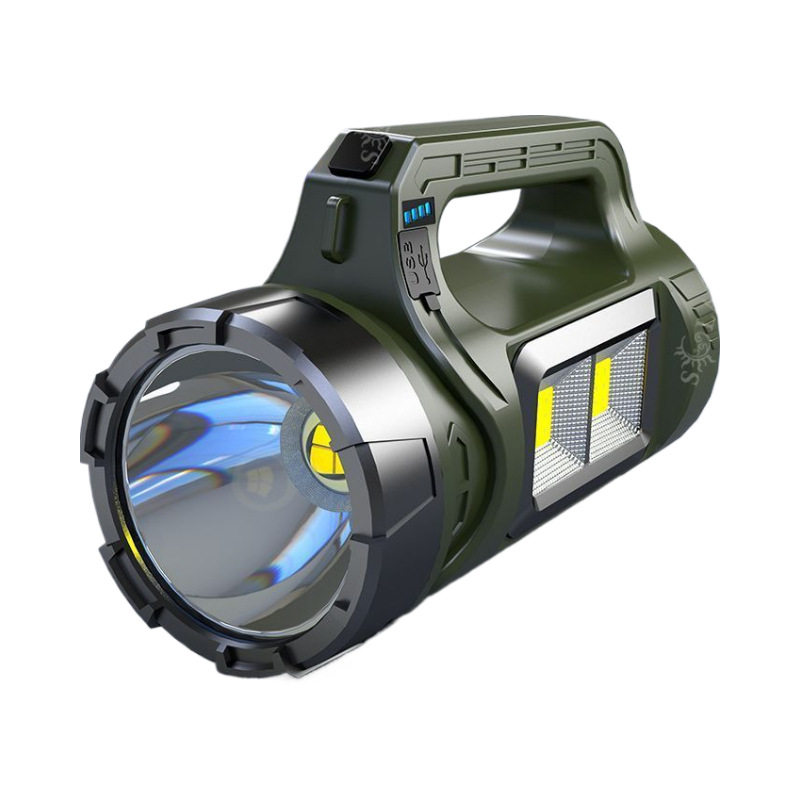 Strong Light Dual Lithium Battery Rechargeable Long-Range High-Power Ultra-Long Battery Life Emergency Solar Portable Lighting Strong Light Flashlight