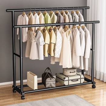 Simple Clothes Hanger Floor-standing Drying Hanger Coat Rack Balcony Drying Clothes Shelf Household Bedroom Dormitory Hanger