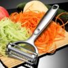 Amazon Cross-Border Two-In-One 0.05kg Peeling Knife Stainless Steel Peeler Artifact Fruit Peeling and Grating Loofah