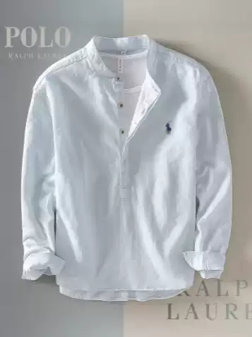 2025 Men's Casual Shirt Korean Style Slim Fit Solid Color Stand Collar Pullover Commuter Shirt Versatile and Comfortable