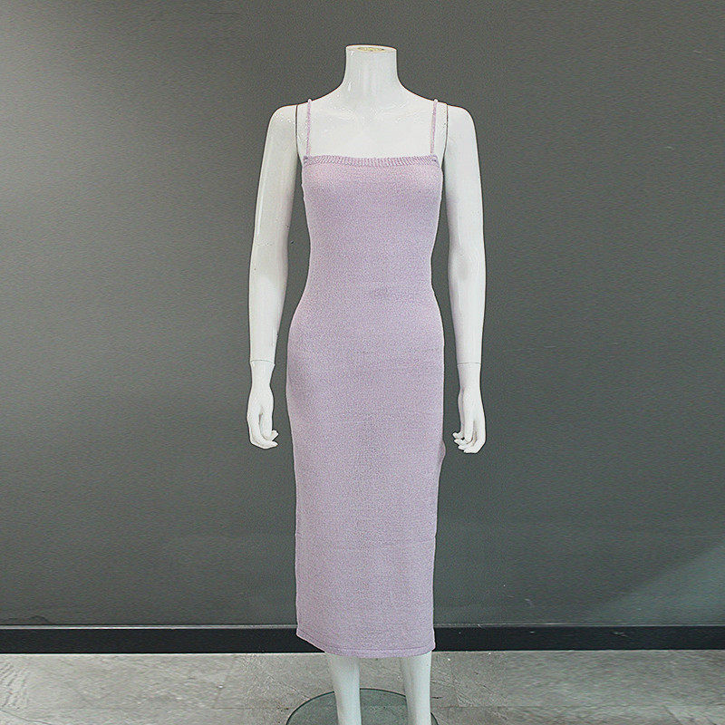 Knit Bodycon Dress Sexy Backless Design Adjustable Straps High Slit Perfect for Parties and Night Out Wholesale