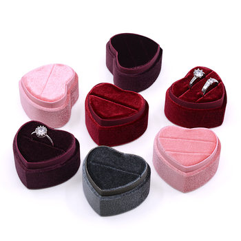 Love flannel ring box proposal box ring box diamond ring box jewelry box heart-shaped wedding jewelry box