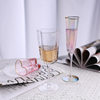 Trendy Hammered Heart Champagne Glasses Couple Style Colorful Gold-Trimmed Peach Heart Wine Glasses Cross-Border Popular Highball Glasses Wholesale