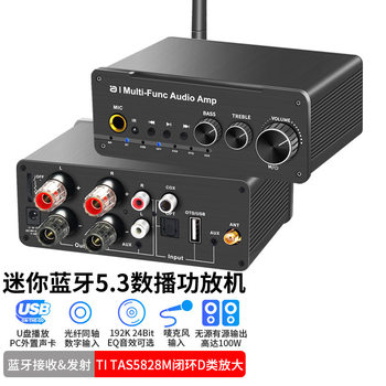 The new mini digital power amplifier bluetooth 5.3 receiving transmitting audio playback class d power amplifier all-in-one machine