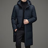 Long down Jacket for Men, Winter 2025 New Fashion, Warm Men's Hooded 90% White Duck down Long Thick Coat