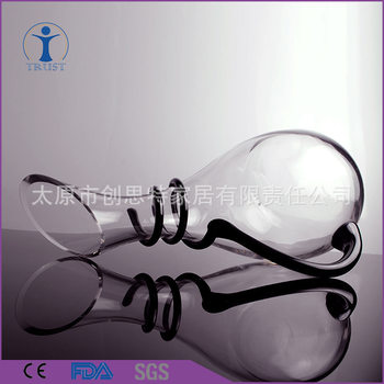 Household Glass daily necessities black handle decanter transparent crystal wine decanter
