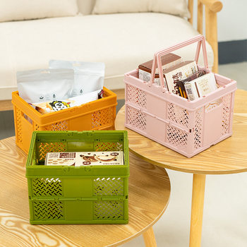 Carefully Selected Popular Folding Desktop Snack Storage Basket, Hollow Portable Shopping Storage Basket, Hanging Basket, Portable Picnic Basket