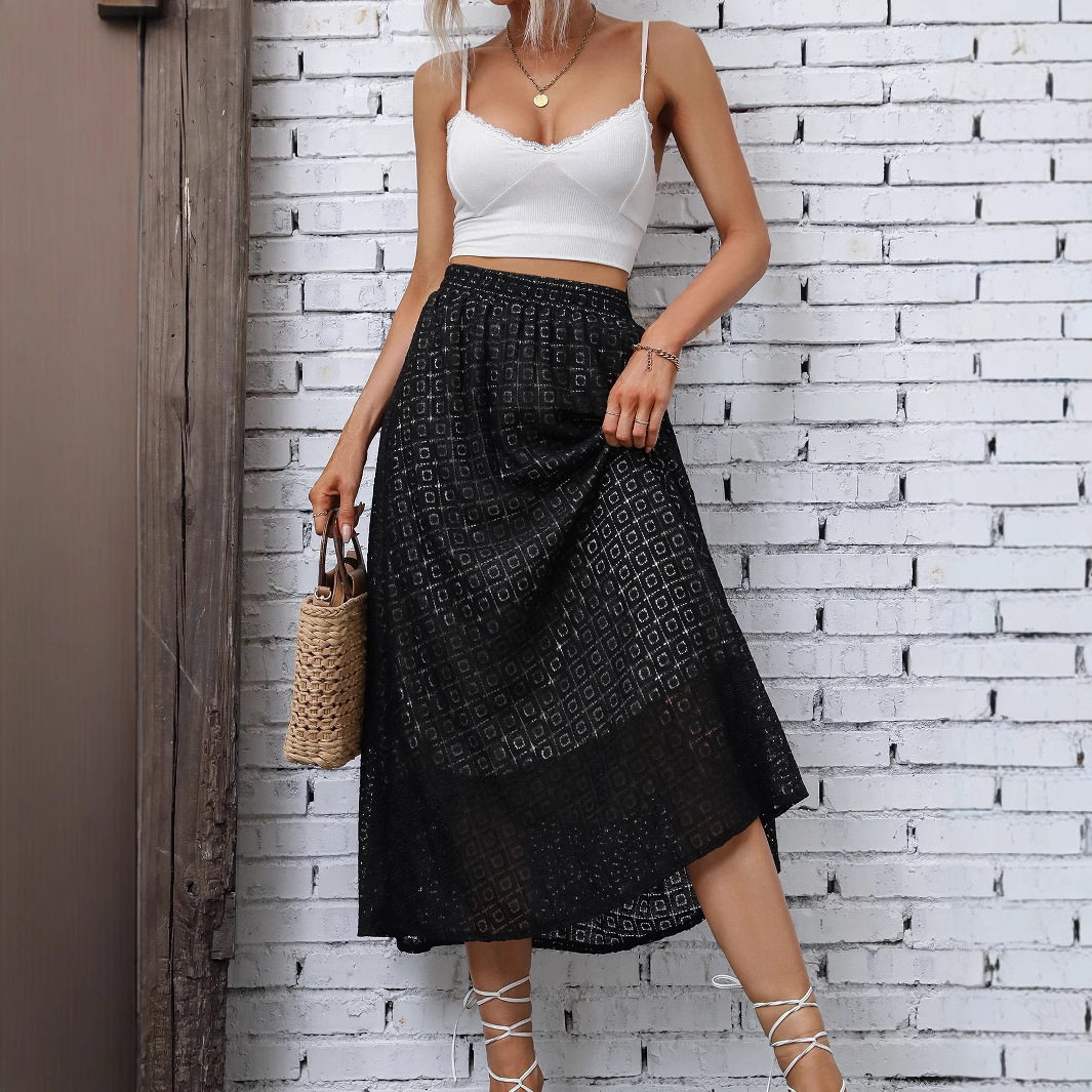 High Waisted Midi Skirt Elegant Style Casual Fit Trendy Design Perfect for Daily Wear Wholesale Available