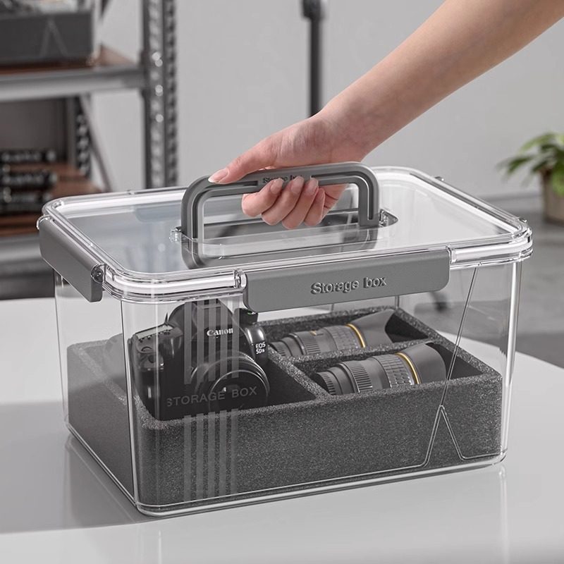 Camera Moisture-Proof Box Special Lens Slr Storage Dry Storage Box Anti-Knock Transparent Thickened Large-Capacity Storage Box