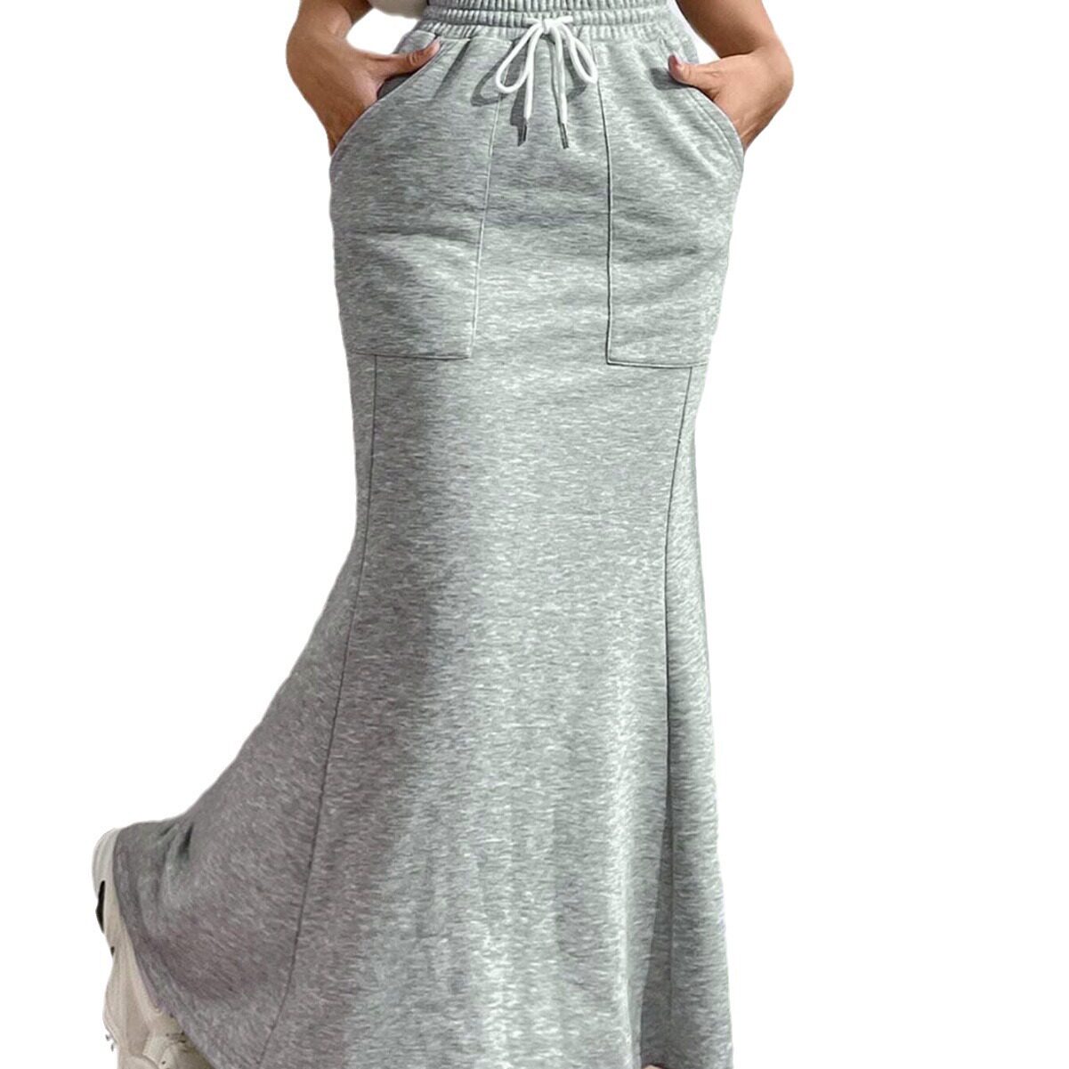 Casual A Line Midi Skirt Simple Design Versatile Style Spring Summer Wear Wholesale Available