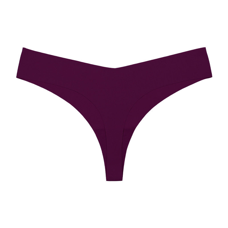 欧美低腰冰丝裸感无痕纯棉裆透气大码T型内裤 女士性感一片式内裤