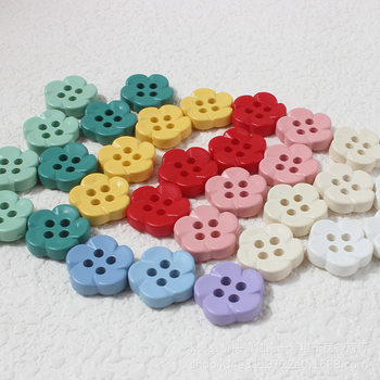 Cute Little Flower Candy Color Plastic Button Women's Clothing Children's Clothing All-match Decorative Buckle