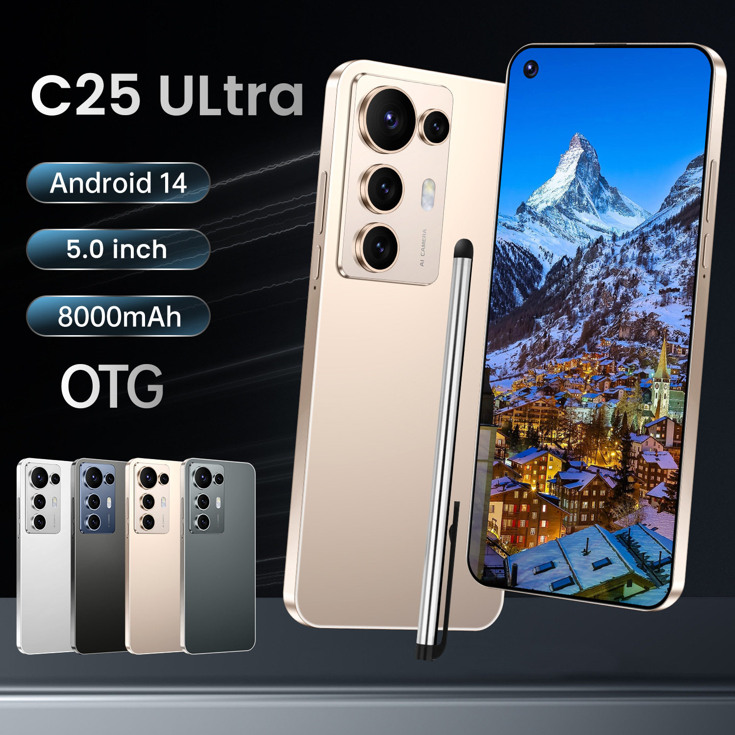 c25 ultra跨境手机全球版真4g高端大屏安卓智能手机6+128外贸专供