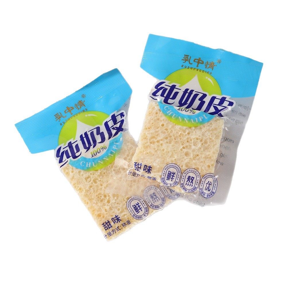 Sucrose-Free Pure Milk Skin Pieces in Milk, Individually Packaged Milk Fans, Inner Mongolia Specialty Dry Milk Skin Ready-To-Eat Milk Products