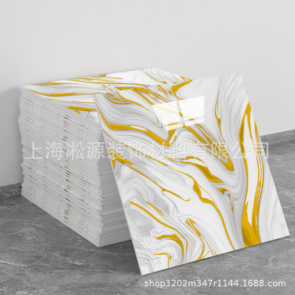 外贸跨境热销大理石仿瓷砖墙贴自粘防水防潮背景墙面装饰墙壁纸