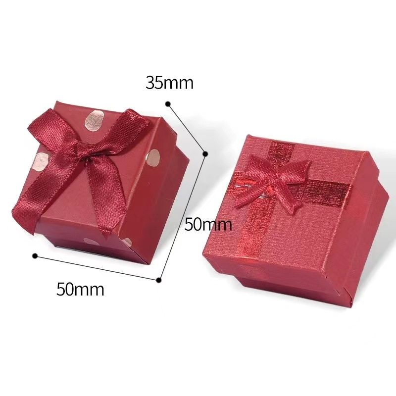 Factory Direct Sale 4*4 Bowknot Earrings Necklace Ring Jewelry Box Minimalist Style Jewelry Box