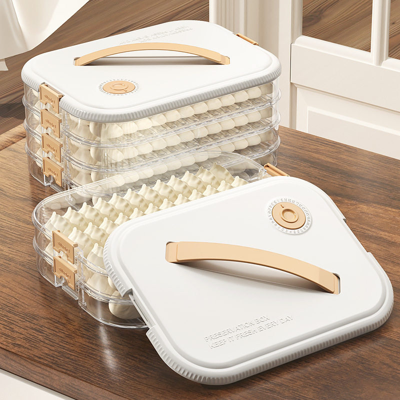 Dumpling Box Household Food Grade Refrigerator Frozen Storage Box Sealed Plastic Wonton Dumpling Quick Frozen Box Distribution