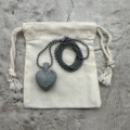 Gray love necklace