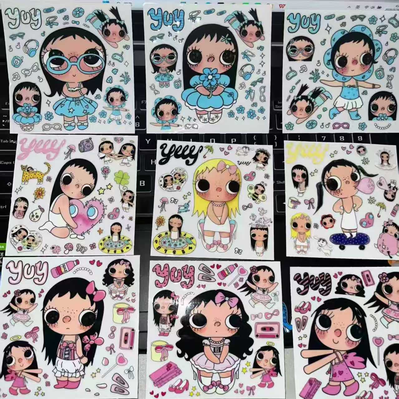 ราคาขายส่ง สติกเกอร์ถ่ายโอนรูปหยกขนาดเล็ก สติกเกอร์ตกแต่งแนวสร้างสรรค์ DIY สำหรับแก้วน้ำ สมุดโน้ต และแท็บเล็ต