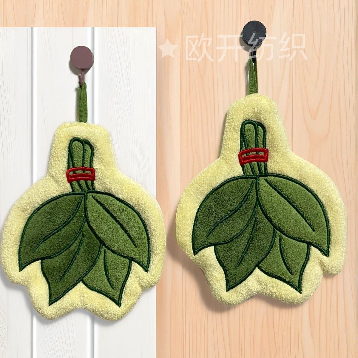 Cute Grapefruit Leaf Hand Towel Thickeneded Coral Velvet Kitchen Towel Absorbent Soft Bathroom Creative Hand Towel