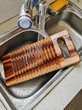 Camphor Wood Washboard Old-Fashioned Mini Small Washboard for Washing Clothes Large Thickeneded Solid Wood Washboard for Home Use