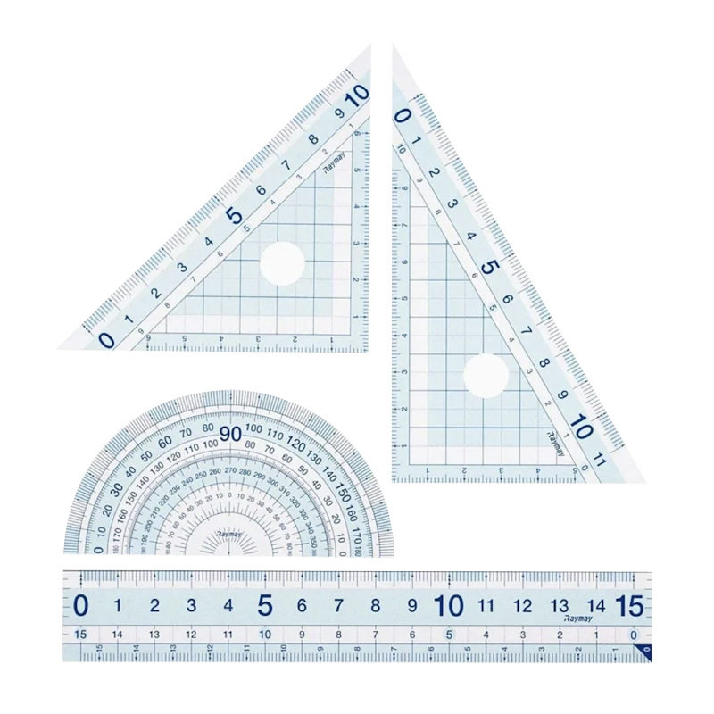 Fujii stationery Raymay ruler triangle protractor ruler compasses set student examination mathematics geometry office